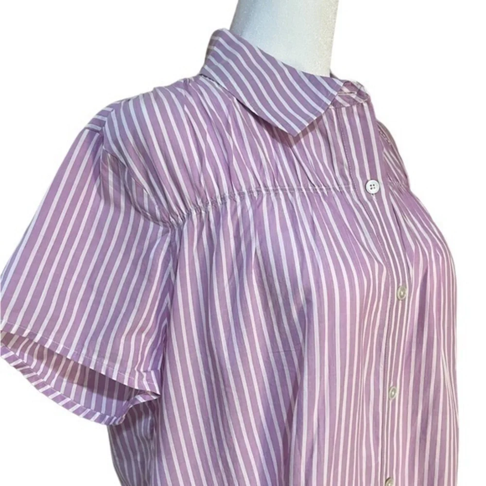 NWT Talbots Women Lavender Striped Blouse